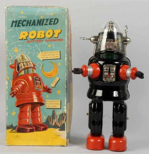 Appraisal: Tin Robot Battery-Operated Toy Description Japanese Made by T N