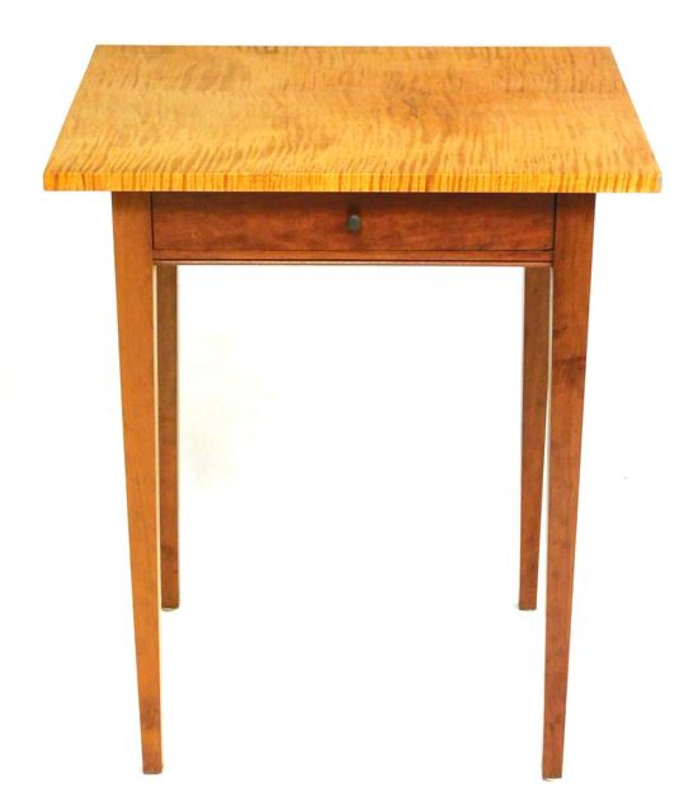 Appraisal: Robert Engvall Canton Connecticut single drawer stand figured maple top