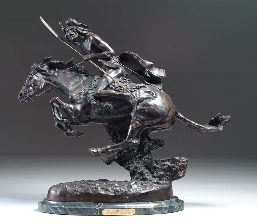 Appraisal: MEDIUM SIZE FREDERIC REMINGTON BRONZE CHEYENNE Fine early re-cast believed