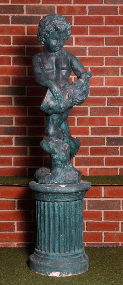 Appraisal: - Boy with Conch Shell Fountain Boy with conch shell