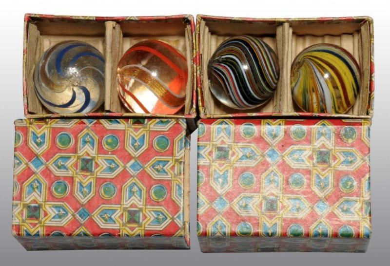 Appraisal: Lot of Boxed Sets of Double Marbles Description One box