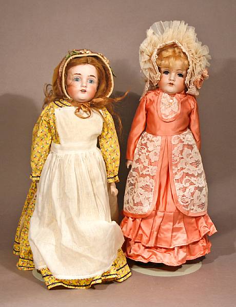 Appraisal: Two German bisque shoulder head dolls the first incised D