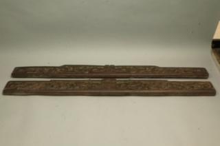 Appraisal: Chinese Carved Wood Architectural Friezes Carv Chinese Carved Wood Architectural