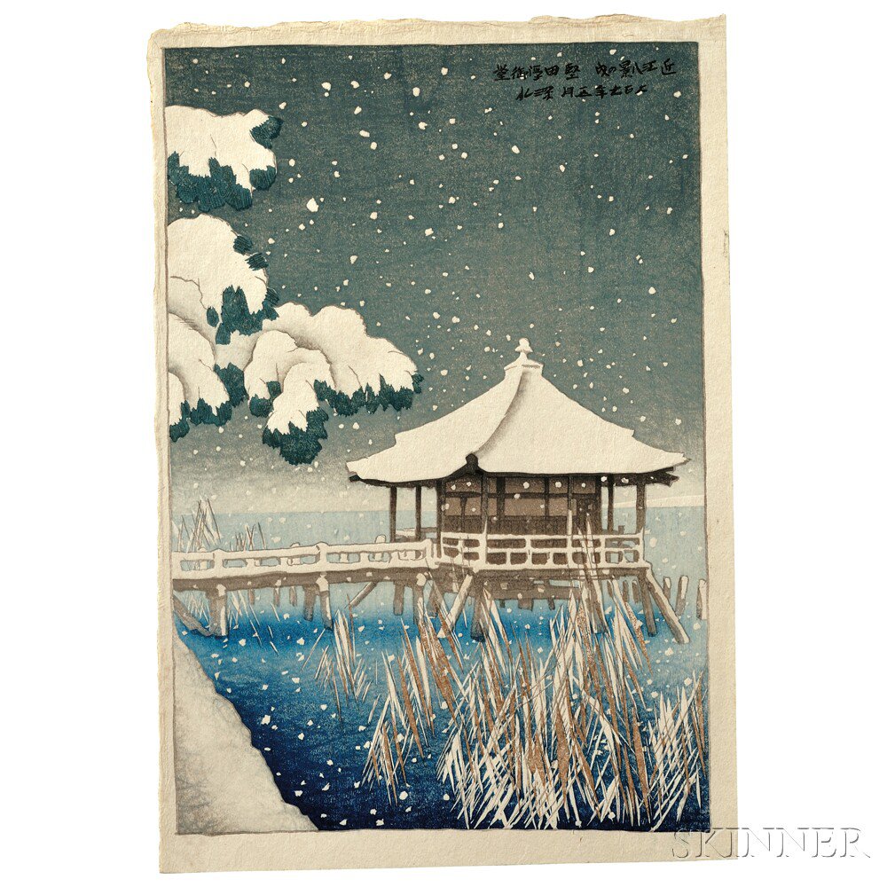 Appraisal: Ito Shinsui - Floating Pavilion at Katata Japan May color