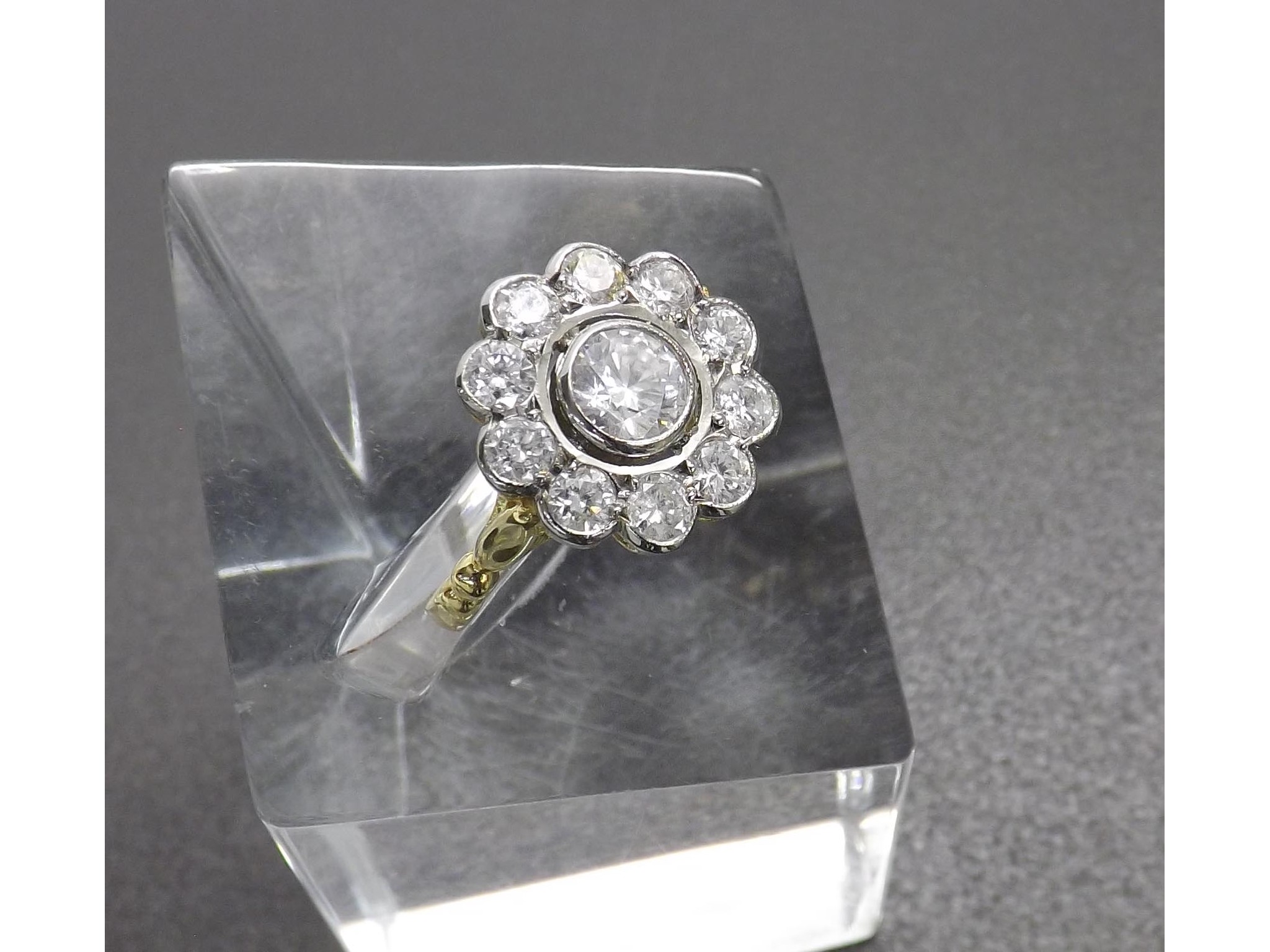 Appraisal: Impressive ct diamond floral cluster ring the principal diamond within