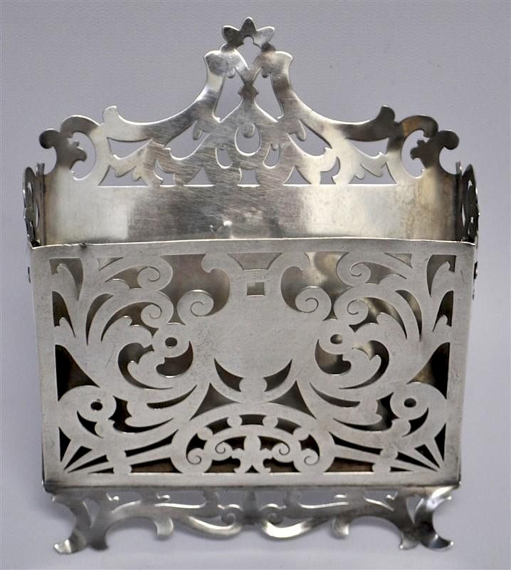 Appraisal: ORNATE STERLING SILVER LETTER HOLDER Late th early th c