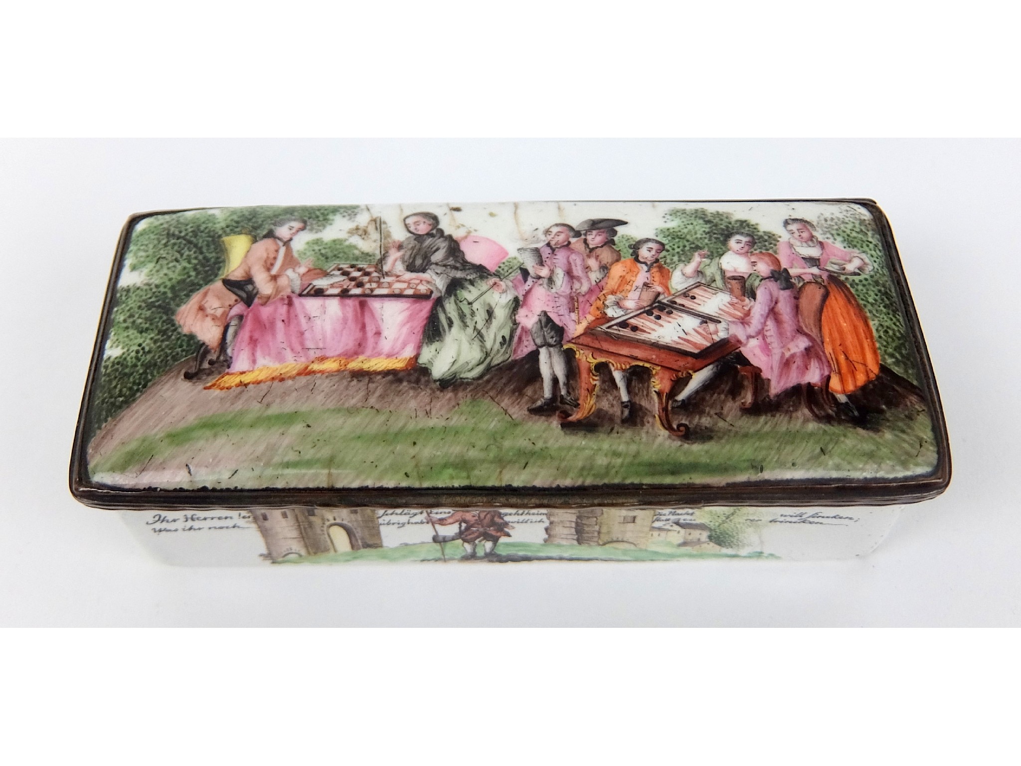 Appraisal: An th Century enamel boxof rectangular shape the hinged cover