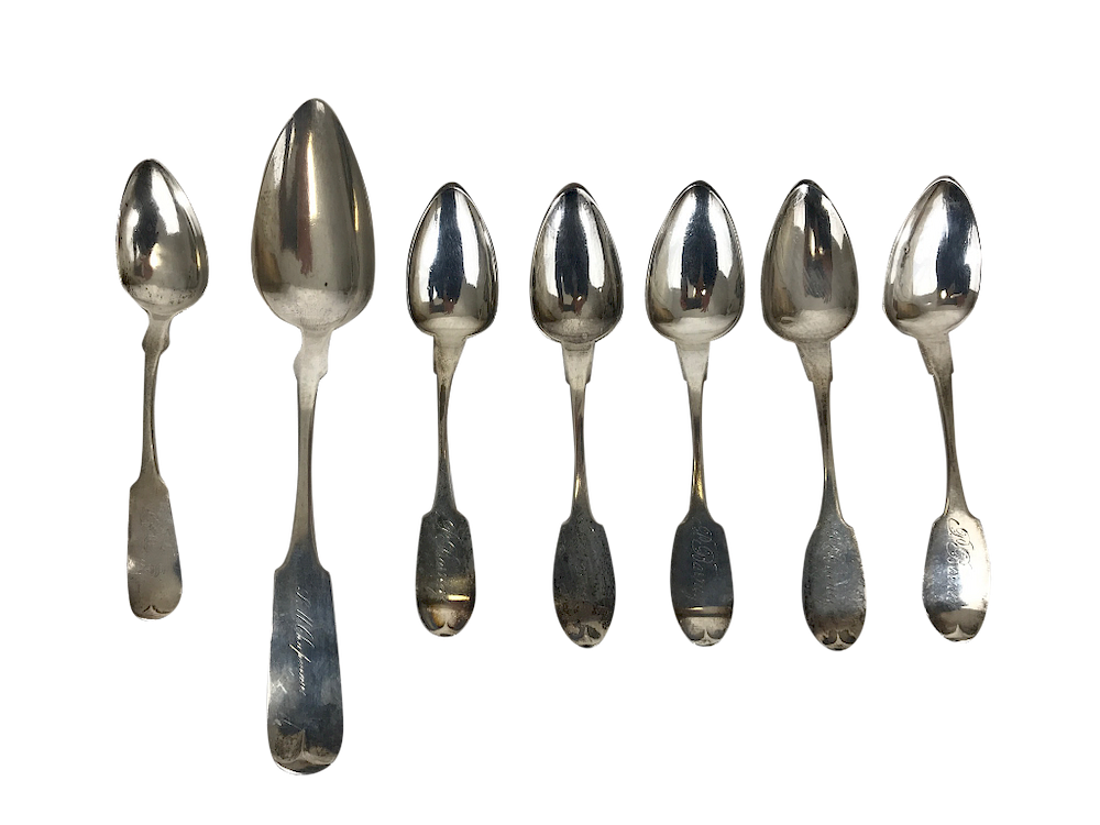 Appraisal: New York Coin Silver Teaspoons New York Coin Silver John