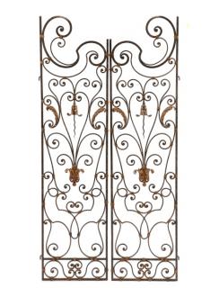 Appraisal: Pair Baroque Style Wrought Iron Gates Continental late th century