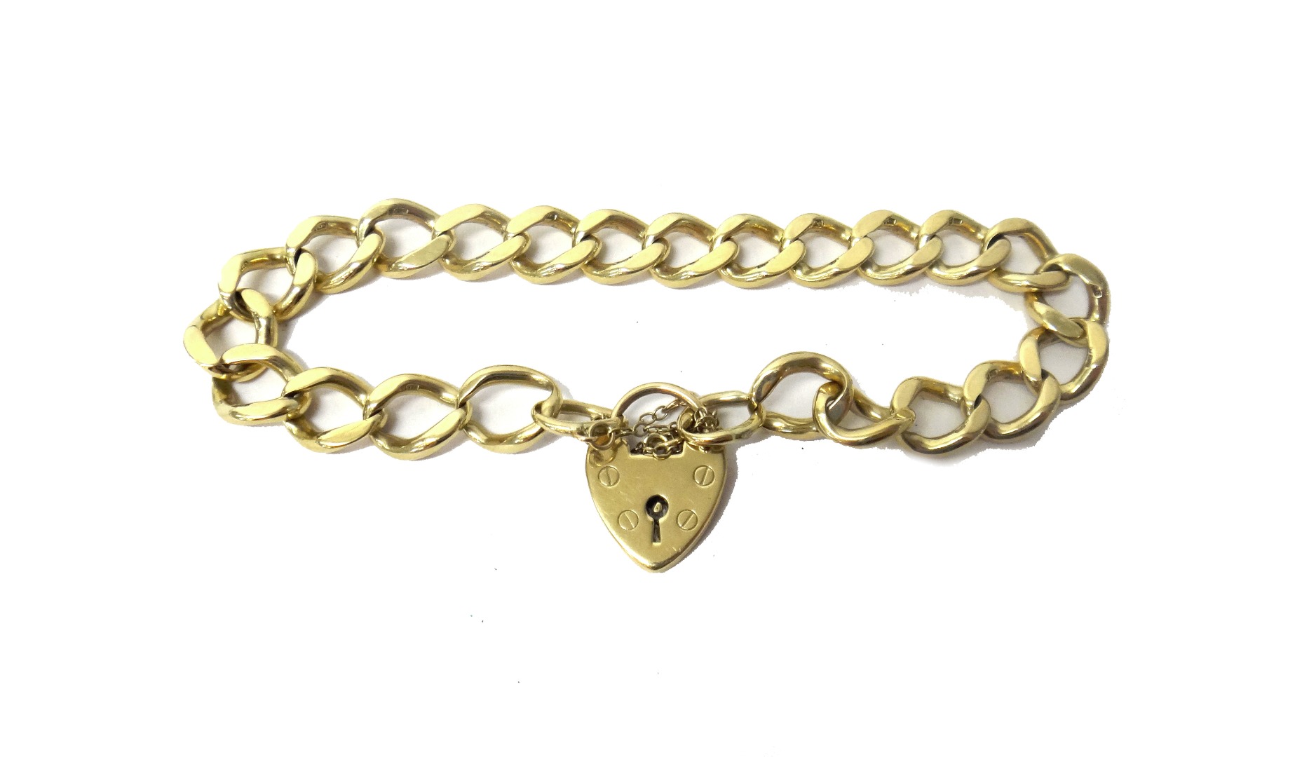 Appraisal: A ct gold faceted curb link charm bracelet with a