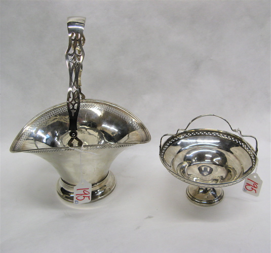 Appraisal: TWO AMERICAN STERLING SILVER BASKET VASES The larger by Saart