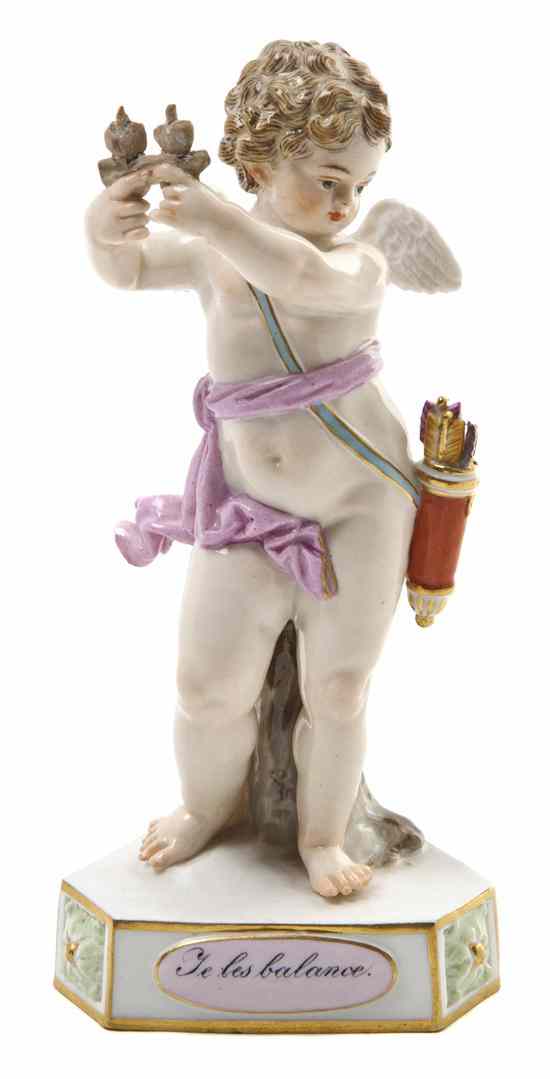 Appraisal: A Meissen Porcelain Figure of a Putto Je les balance