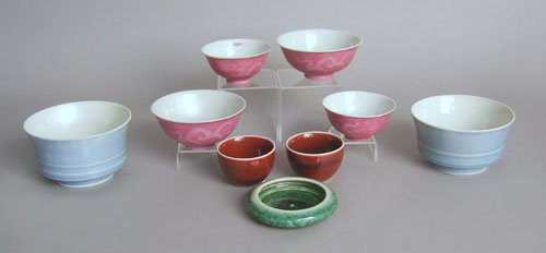 Appraisal: Six Chinese porcelain rice bowls th c together with three