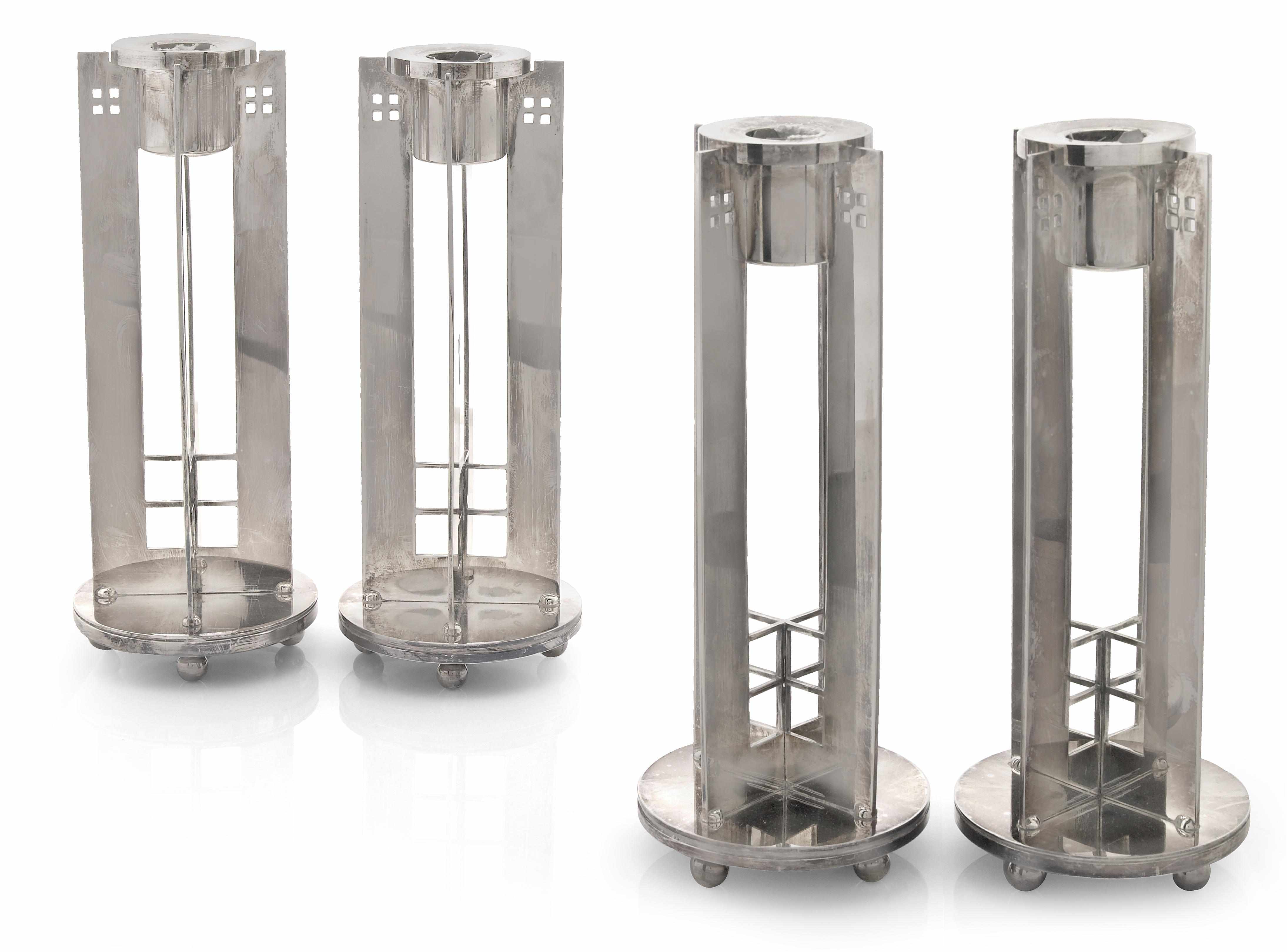 Appraisal: A set of four Richard Meier for Swid Powell silver