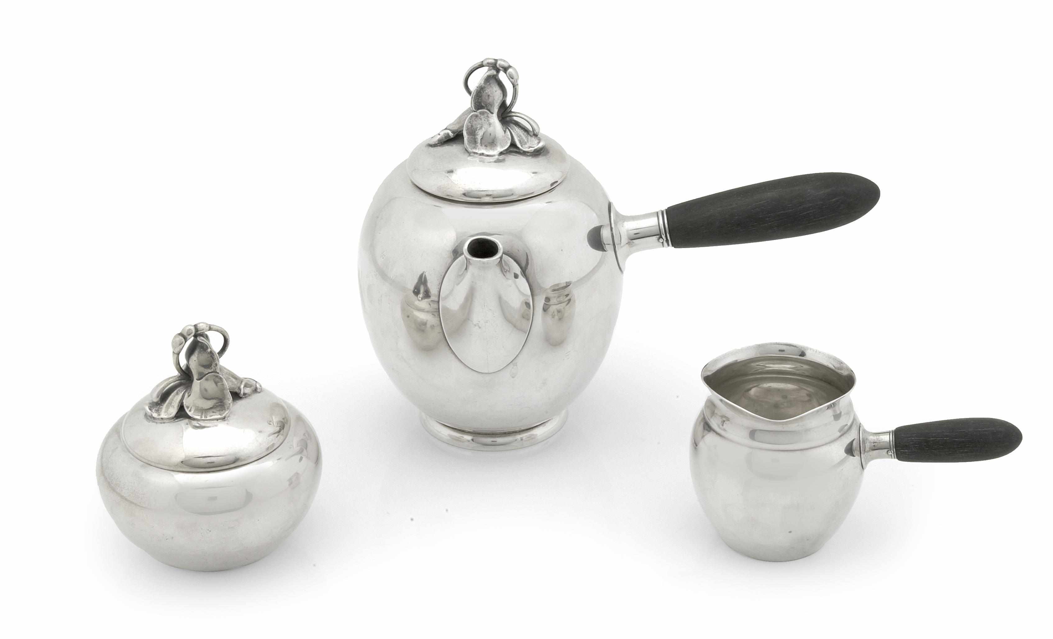 Appraisal: An American sterling silver 'Hibiscus' three piece coffee service Gorham