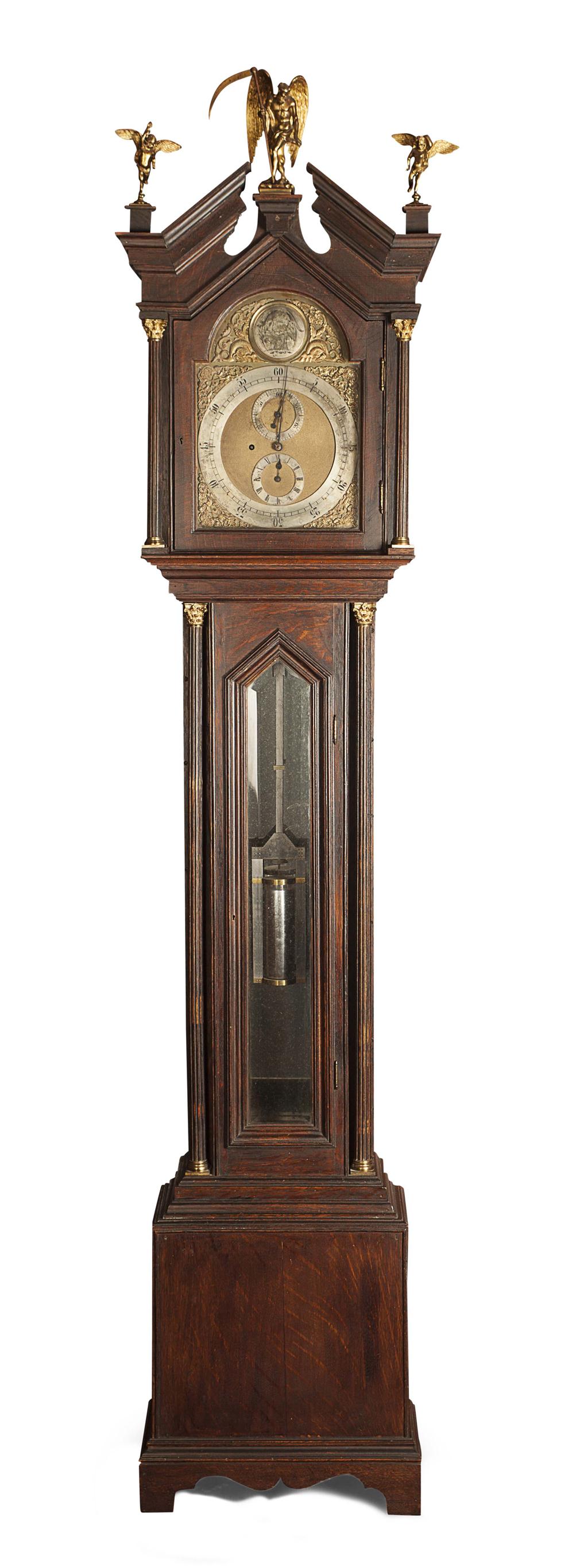 Appraisal: OAK CASED REGULATOR LONGCASE CLOCK LATE TH CENTURY the broken