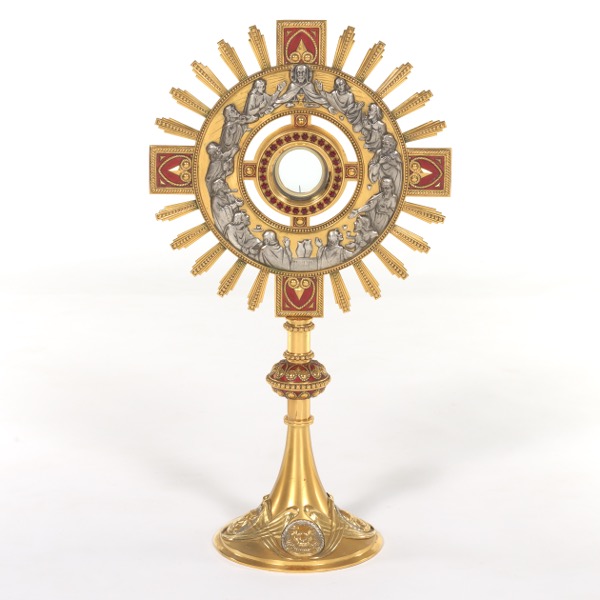 Appraisal: GILT MONSTRANCE CA x Featuring the scene of the Last