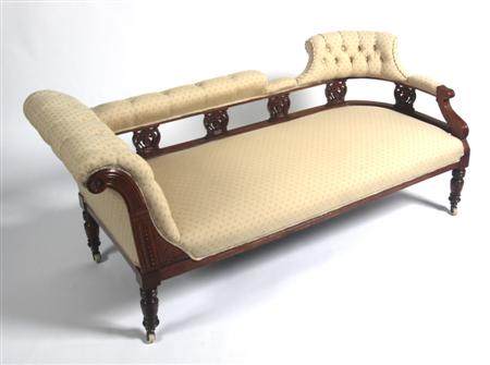 Appraisal: A late Victorian mahogany framed chaise longue the raised button