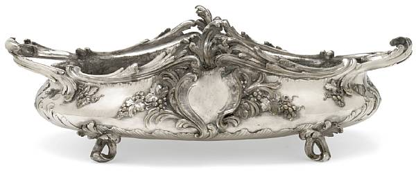 Appraisal: A French silvered bronze centerpiece Christofle Parislate th century Of