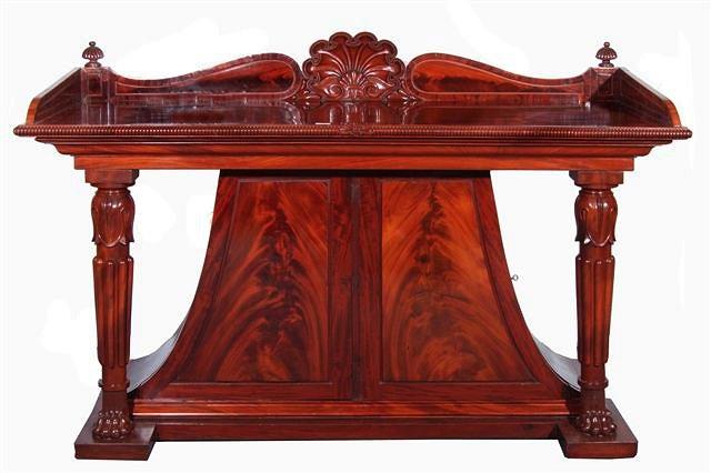 Appraisal: A LATE TH EARLY TH CENTURY IRISH MAHOGANY SIDEBOARD having