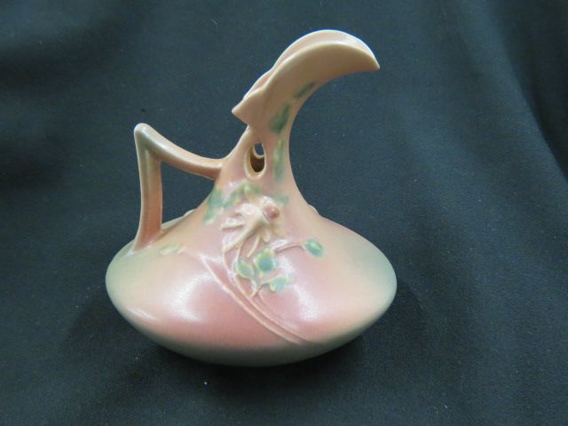 Appraisal: Roseville Pottery Columbine Ewer orPitcher red pink - 's excellent