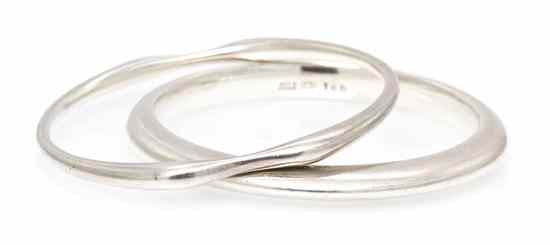 Appraisal: A Pair of Sterling Silver Bangle Bracelets Georg Jensen Stamp