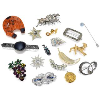 Appraisal: A Lot of Costume Pins Comprising brooches and pins Property