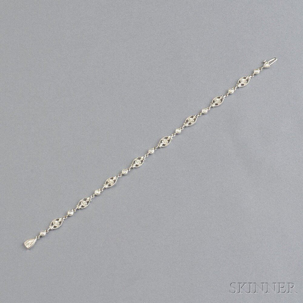 Appraisal: kt White Gold and Diamond Bracelet Penny Preville composed of