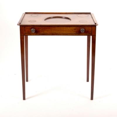 Appraisal: A th Century mahogany washstand square taper legs cm wide