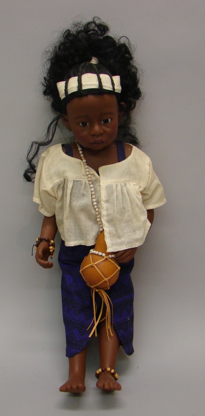 Appraisal: Black vinyl Ami African girl doll This was designed by