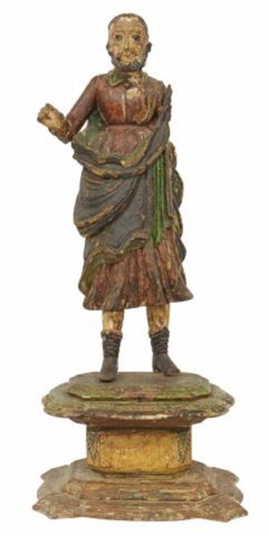 Appraisal: Santo figure Male Saint possibly San Isidro Labrador Saint Isidore