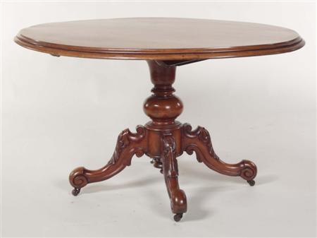 Appraisal: A Victorian mahogany loo table the moulded oval top over