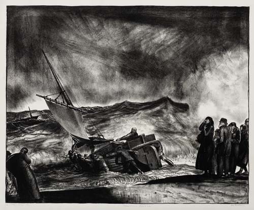 Appraisal: GEORGE BELLOWS Allan Donn Puts to Sea Lithograph on cream