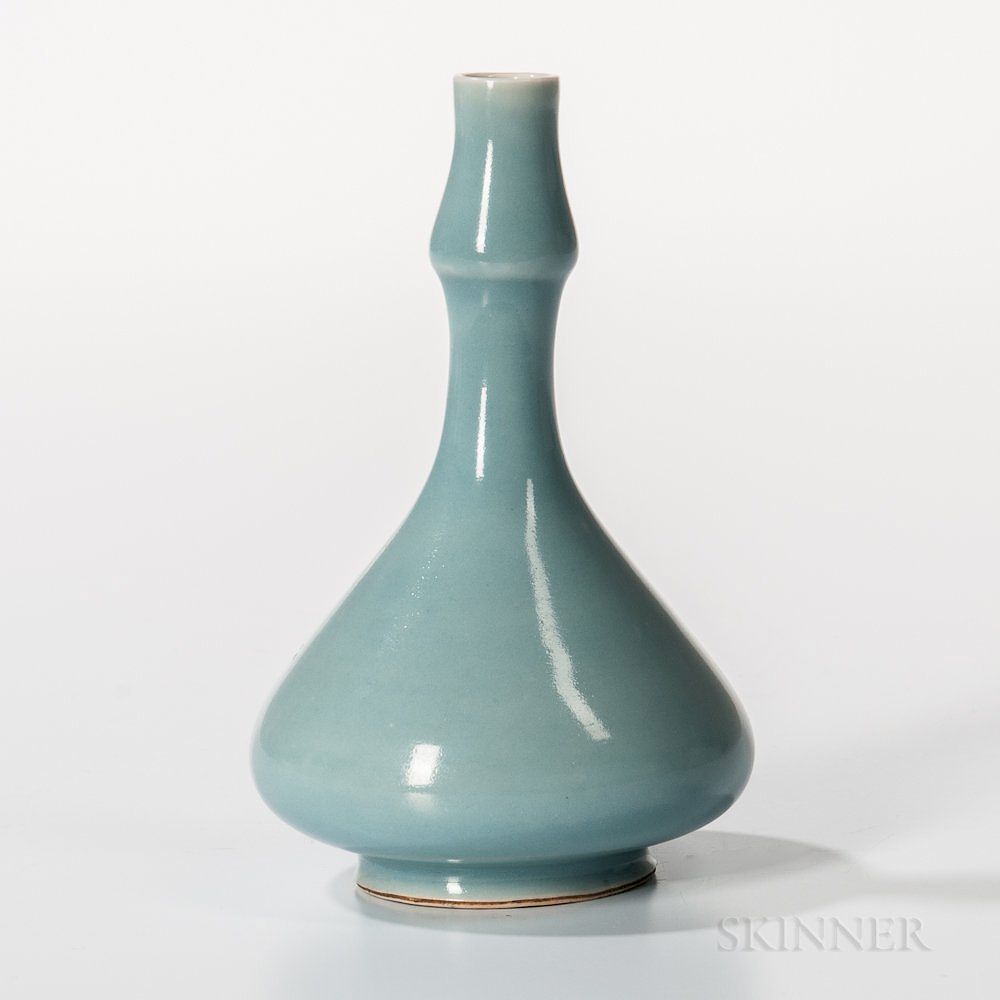 Appraisal: Small Clair-de-lune-glazed Bottle Vase Small Clair-de-lune-glazed Bottle Vase China possibly