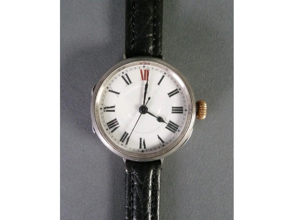 Appraisal: GENT'S ROLEX SILVER CIRCULAR CASED WRIST WATCH with jewel movement