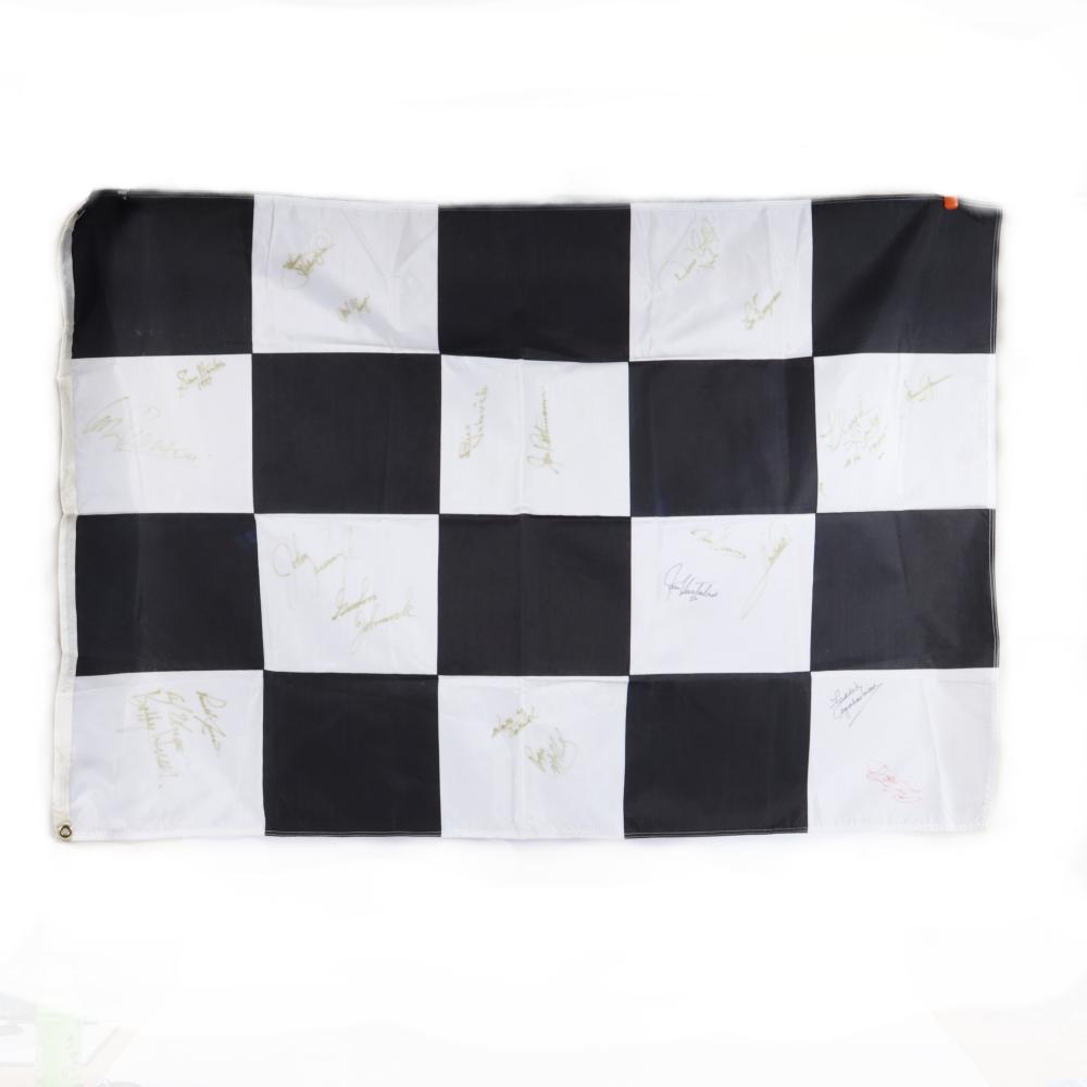 Appraisal: INDY DRIVERS MULTI SIGNED CHECKERED FLAG H X WIndy Drivers