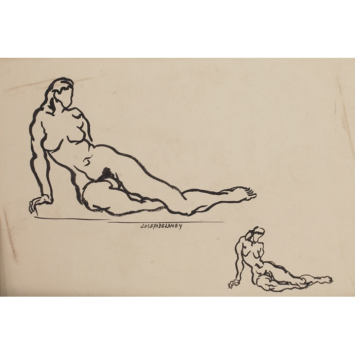 Appraisal: Joseph Delaney American - ''Reclining Nudes '' c ink on