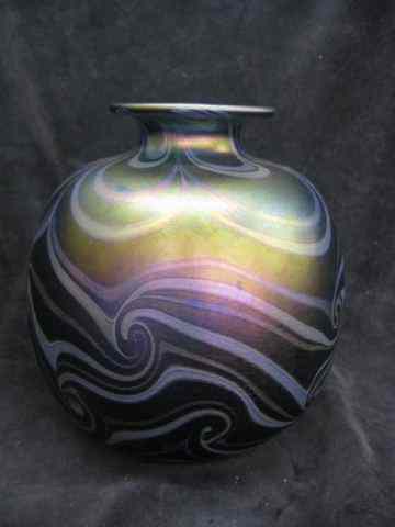 Appraisal: Charles Lotton Art Glass Vase purchased through Nassau Nassau NY