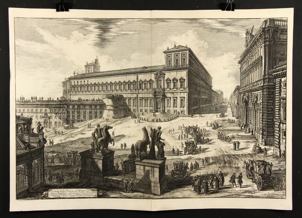 Appraisal: - Piranesi Veduta della Piazza di Monte Cavallo Quirinale Etching