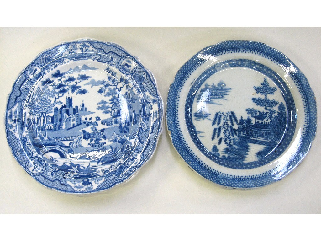 Appraisal: Four blue and white transfer printed plates