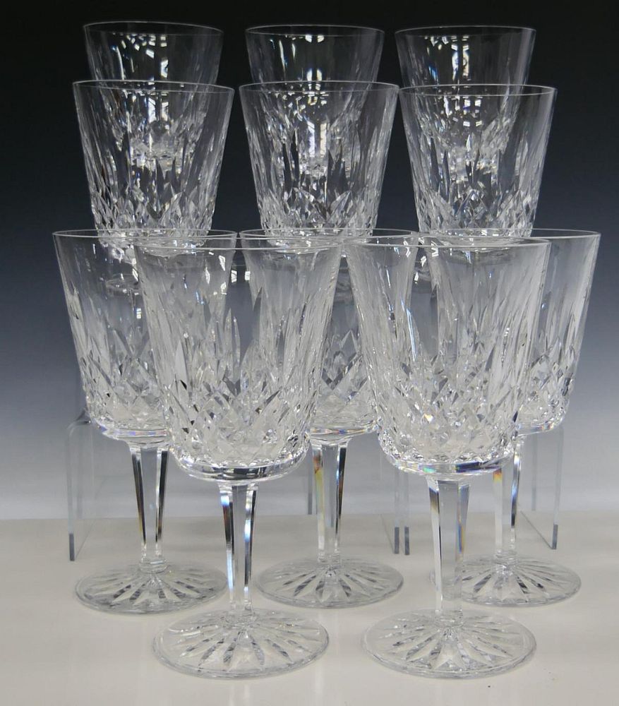 Appraisal: WATERFORD CRYSTAL LISMORE oz WATER GOBLETS A lot of Waterford