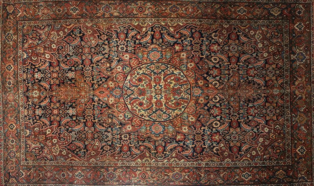 Appraisal: Persian Heriz Style Rug Persian Heriz style rug or carpet