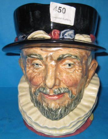 Appraisal: Royal Doulton Large Character Jug Beefeater with Yellow GR Cypher