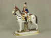 Appraisal: FIGURINE - German porcelain figurine of a soldier on horseback