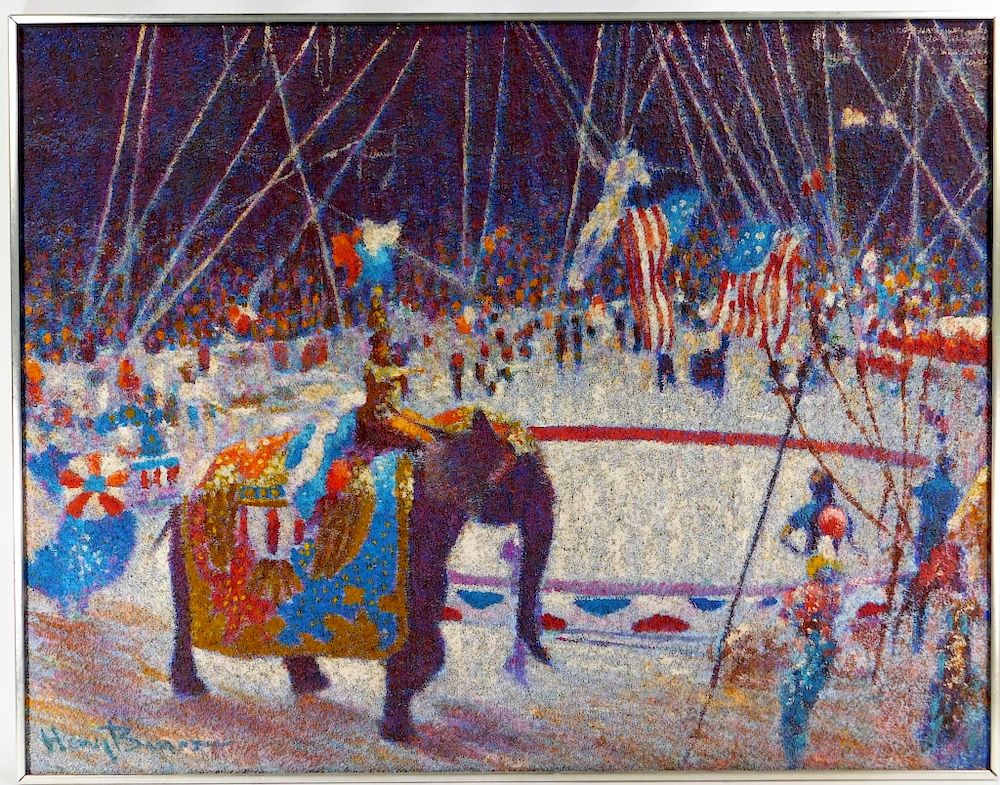 Appraisal: Henry Benson Impressionist Circus Texture Painting Henry Benson New York