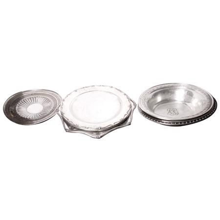 Appraisal: Group of Six Sterling Silver Trays and Bowls Estimate -