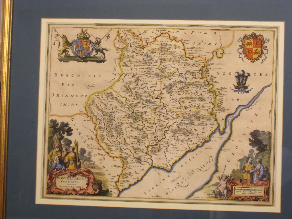 Appraisal: JOANNES BLAEU - Two engraved maps depicting 'Montgomery' c and'