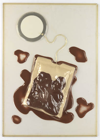 Appraisal: CLAES OLDENBURG Tea Bag Color screenprint felt Plexiglas rayon cord