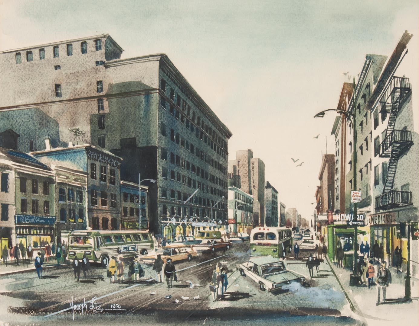 Appraisal: Joseph Litz Howard Street Baltimore watercolor American th century watercolor