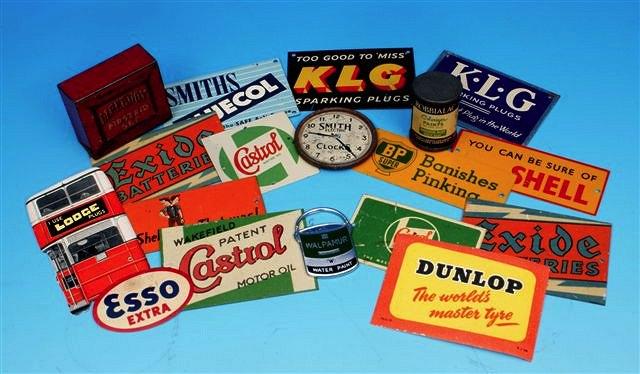 Appraisal: A GROUP OF MID- TH CENTURY TINPLATE ADVERTISING SIGNS BY